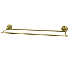 Concord 30 in. Wall Mount Dual Towel Bar in Polished Brass
