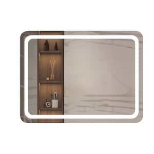 35 in. W x 27 in. H LED Rectangular Frameless Wall Bathroom Vanity Mirror in White