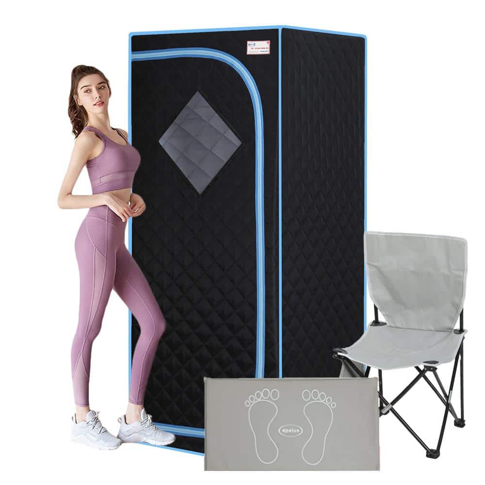 1-Person Portable Full Size Black Infrared Sauna Tent with Infrared Panels, Heating Foot Pad, Controller, Foldable Chair price history on PriceWatchPro