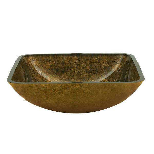 Yosemite Home Decor Fused Warm Glass Vessel Sink in Antique Gold