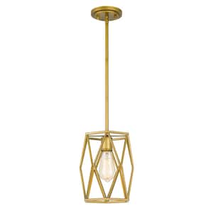Charlotte 8 in. x 8 in. x 10 in. 1-Light Painted Antique Gold Mini Pendant
