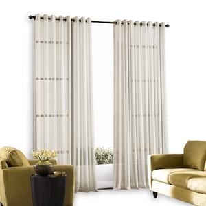 Soho Voile Oyster 59 In. W X 120 In. L Grommet Curtain Panel