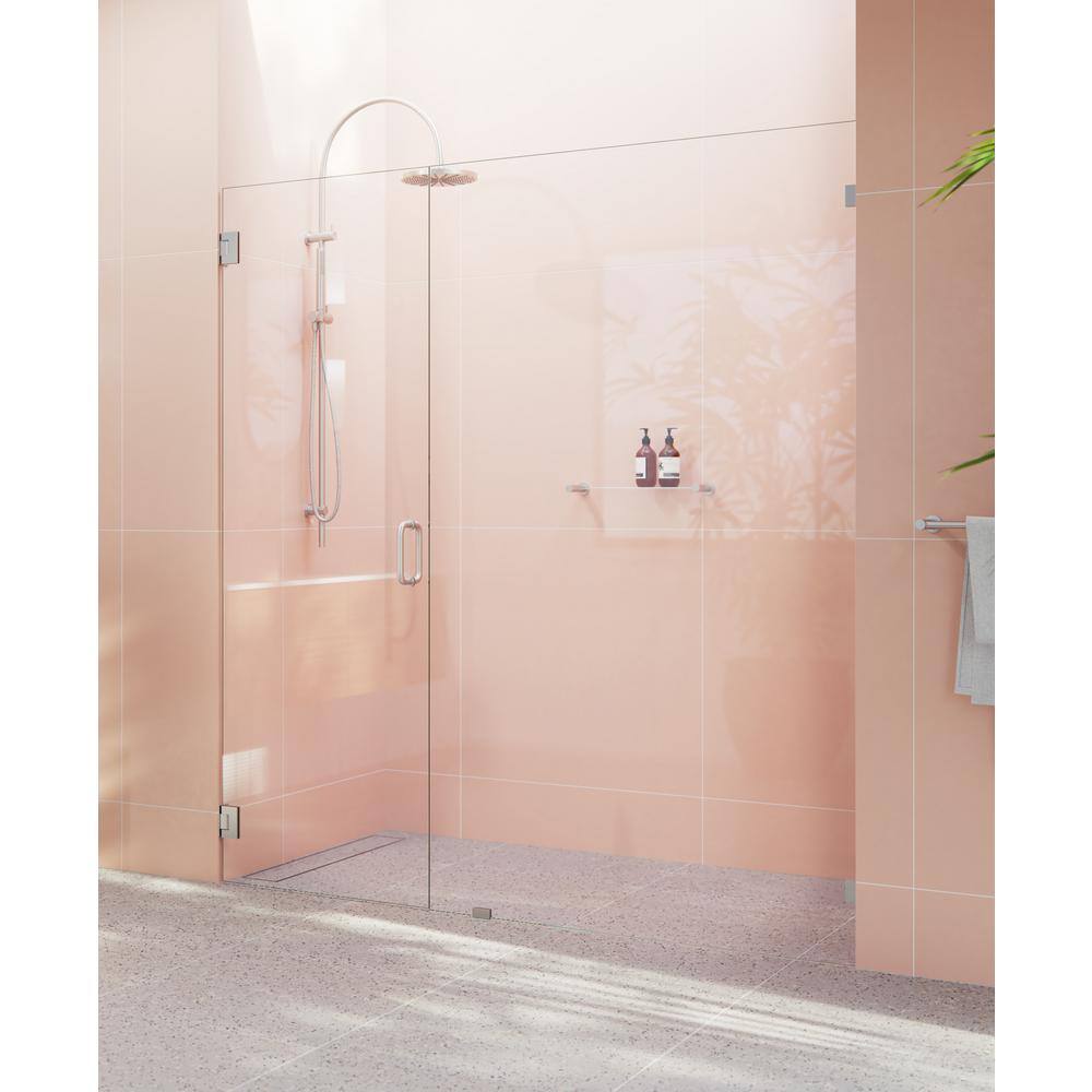 Illume 71" x 78" Frameless Glass Shower Door with Brushed Nickel Hardware