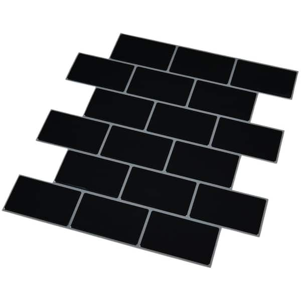 Art3d Subway Black 12 in. x 12 in. Vinyl Peel and Stick Tile Backsplash  Self adhesive Tile(8.4/sq.ft./pack) LKAhd1124P0 - The Home Depot