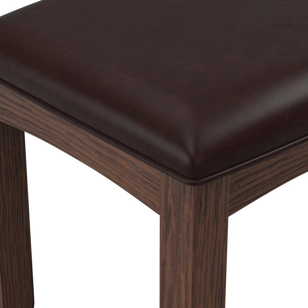 Modern Mission Vintage Oak Cushioned Vanity Bench