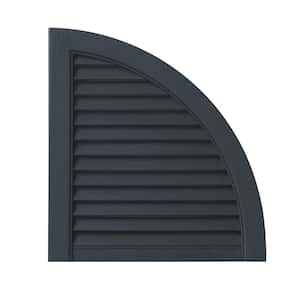 15 in. x 16 in. Polypropylene Open Louvered Design in Dark Spruce Arch Shutter Tops Pair