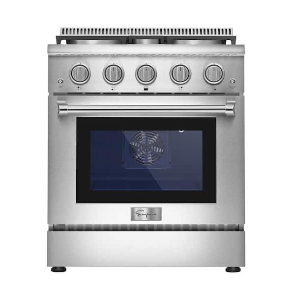 Empava Freestanding Slide-In Gas Range Single Oven 6.0 Cu. Ft, Tray Grill  and Storage Drawer with 6 Sealed Ultra High-Low Burners Heavy Duty