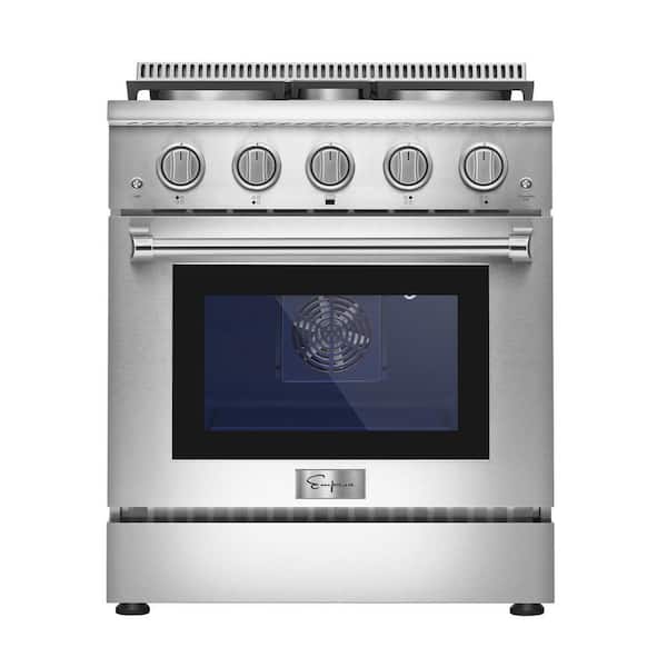 Empava 30 in. 4.2 cu. ft. Single Oven Slide-in Gas Range with 4 Burners in Stainless Steel