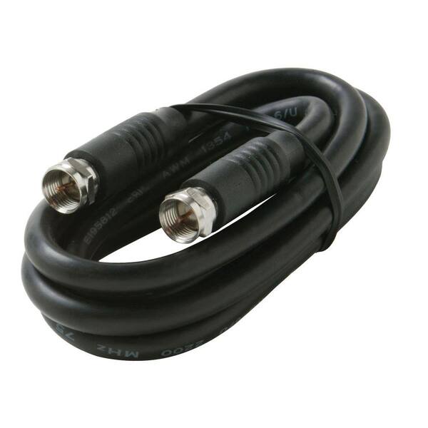 Steren 100 ft. F-F RG6/UL Coaxial Cable - Black