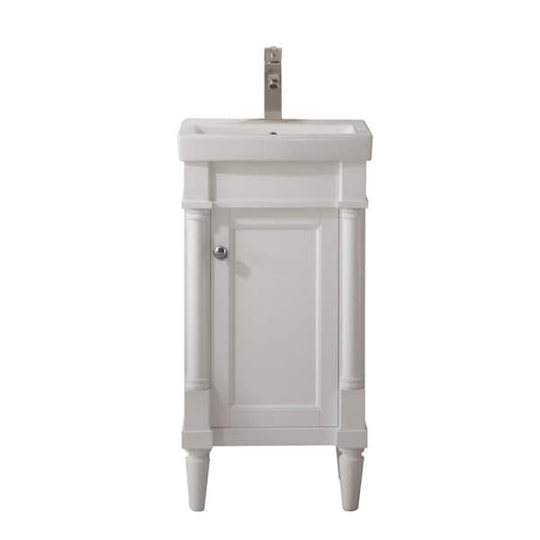 Unbranded Legion 17.5 in. Bath Vanity in White with White Ceramic Vanity Top in White with White Basin