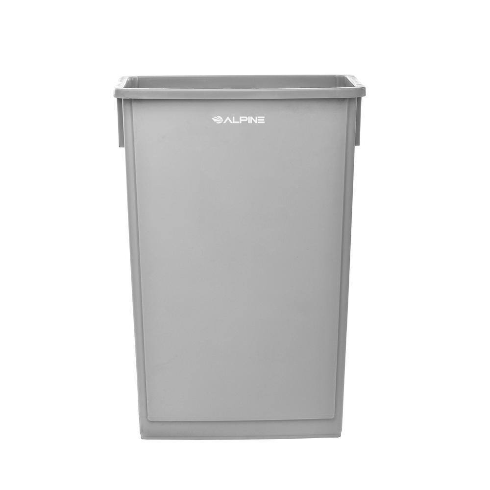 Gray 23 Gallon Plastic Indoor Waste Bin