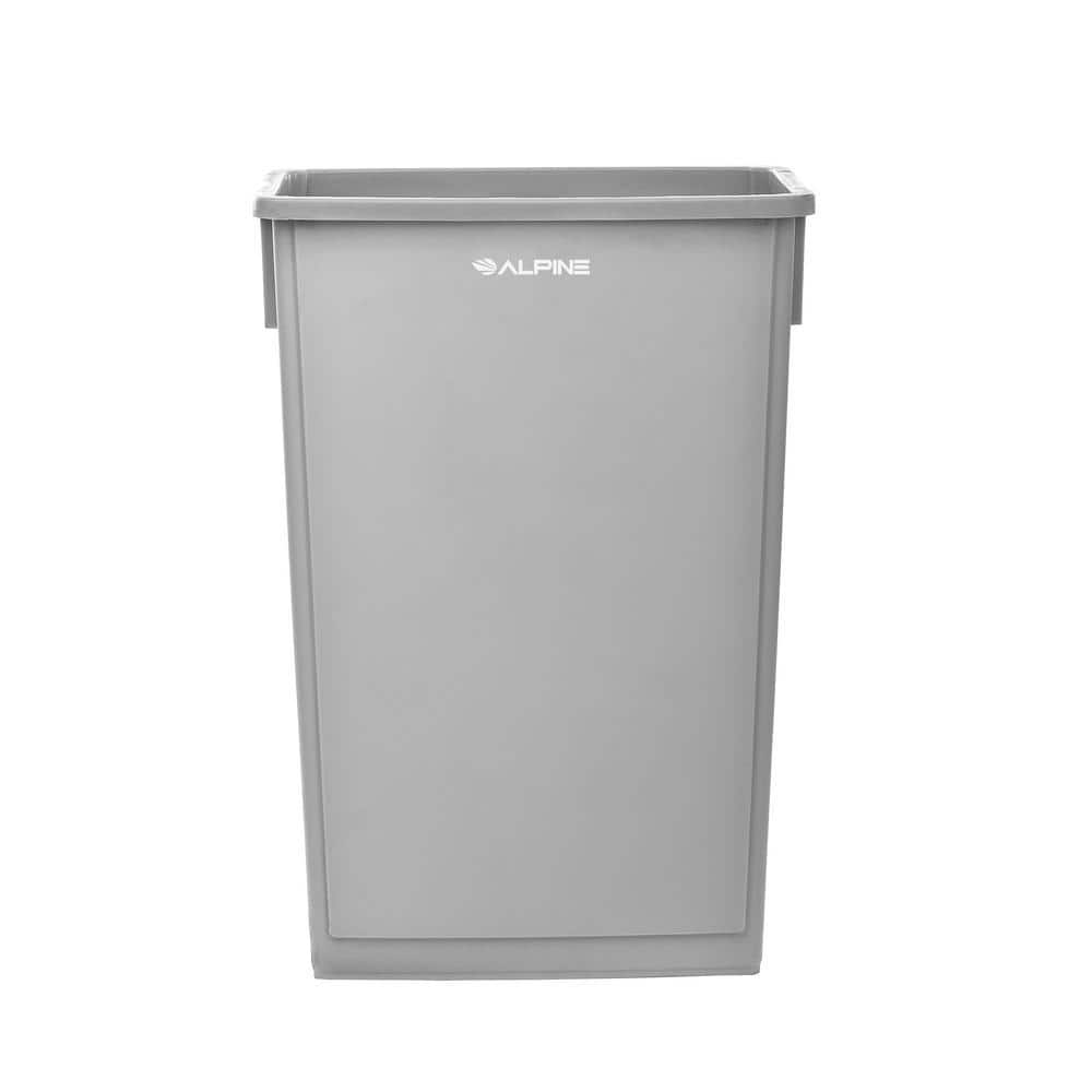 Gray 23 Gallon Plastic Indoor Waste Bin