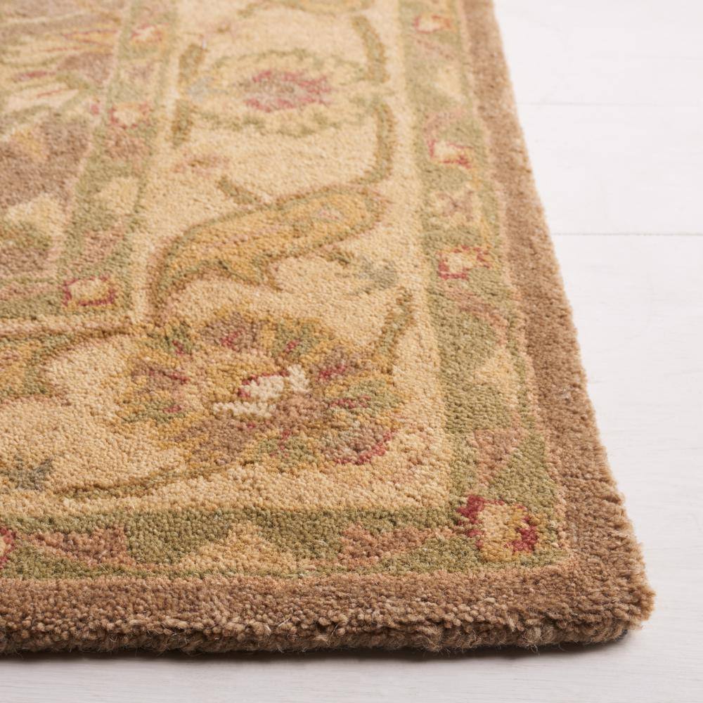 Handmade Tufted Brown and Gold Wool Square Rug, 8' x 8'
