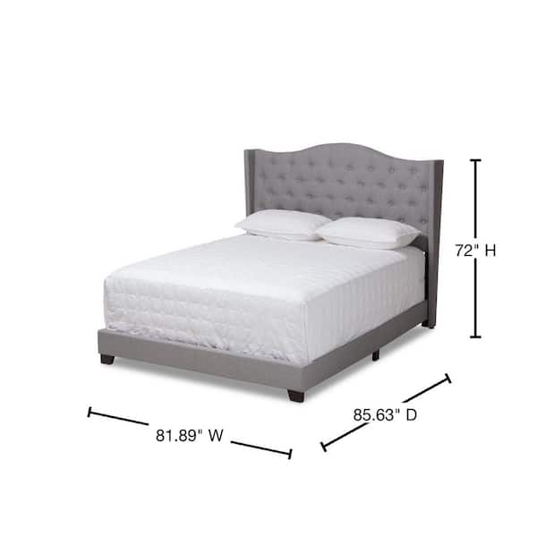 Baxton Studio Alesha Gray King Bed 149 8974 HD The Home Depot