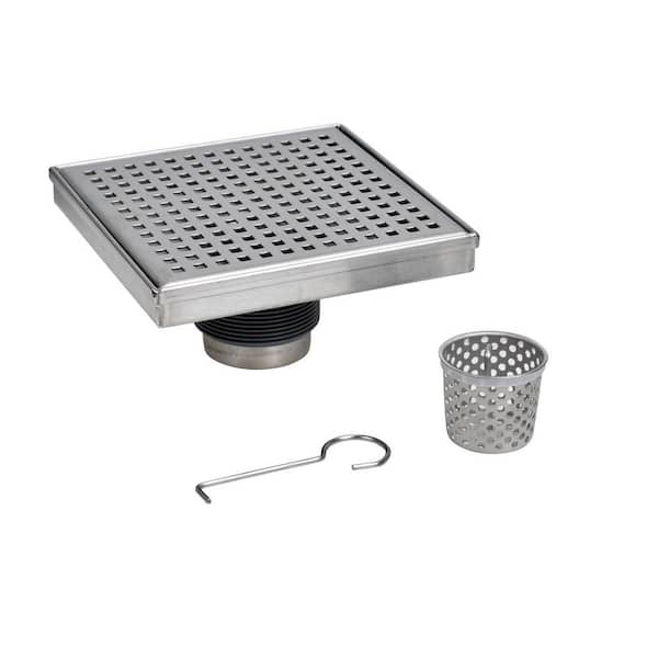 Oatey Designline 6 in. x 6 in. Stainless Steel Square Shower Drain with Square Pattern Drain Cover