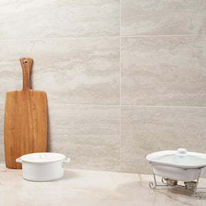 Essential Travertine Cream 11.71 in. x 23.50 in. Porcelain Floor and Wall Tile (11.62 sq. ft./Case)
