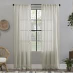 CLEAN WINDOW Cyon Crushed Texture Linen Blend 52 in. W x 63 in. L Sheer ...