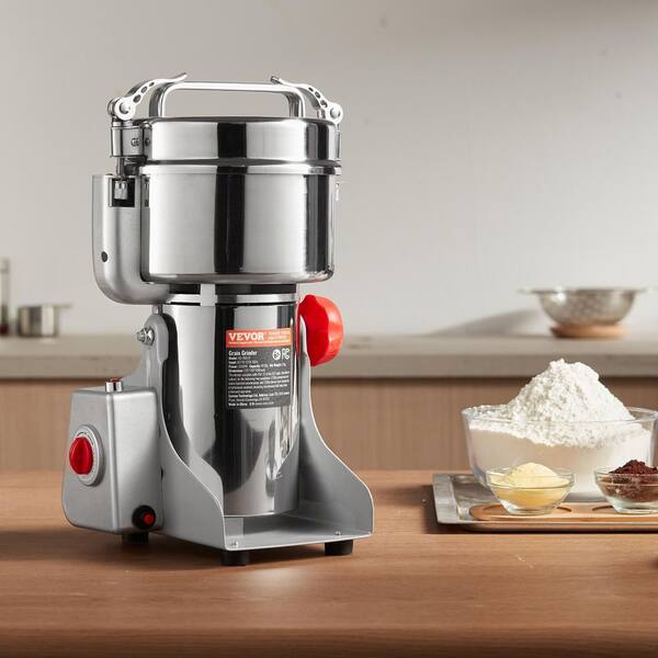 1000g Electric Grain Mill Grinder, High Speed 3000-Watt Commercial Spice Grinders, Stain Steel Pulverize Powder Machine