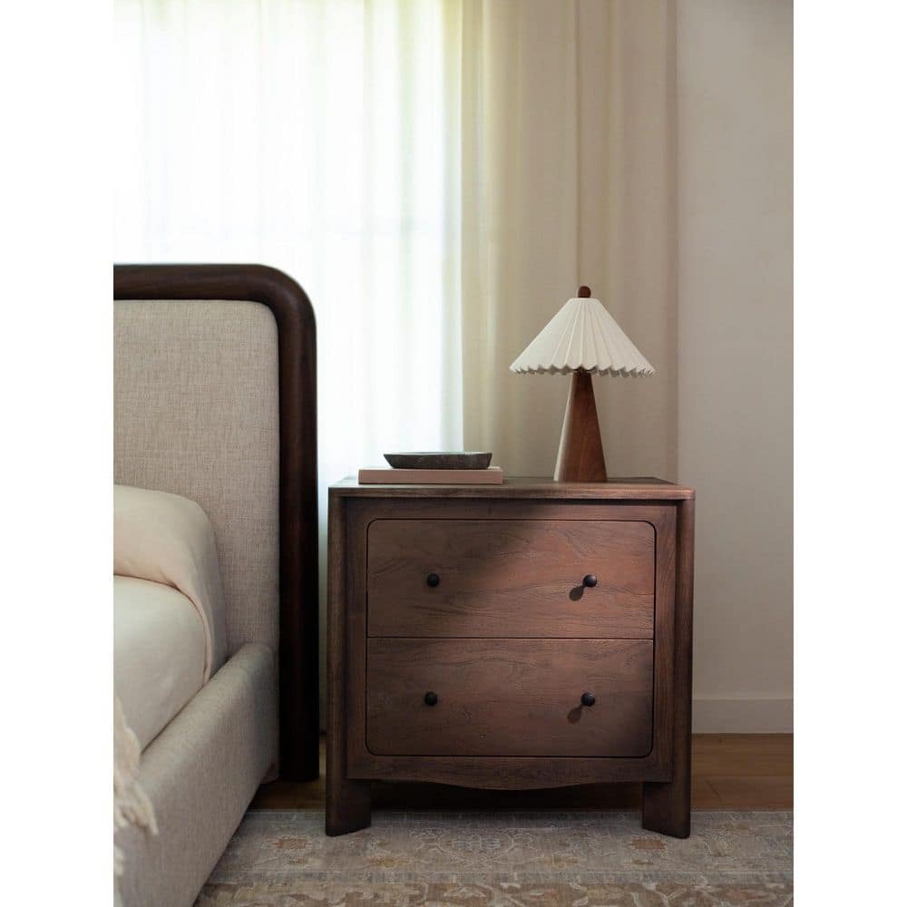 Marisol Dark Brown 2-Drawer 28 in. W Nightstand price history on PriceWatchPro