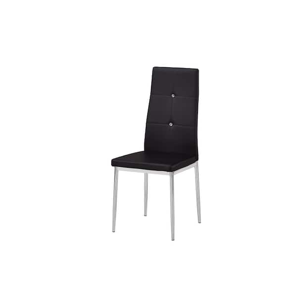 Unbranded Fermin Black Faux Leather Dining Chairs (Set of 2)