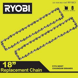 18 in. 0.050-Gauge Replacement Full Complement Standard Chainsaw Chain, 62 Links (2-Pack)