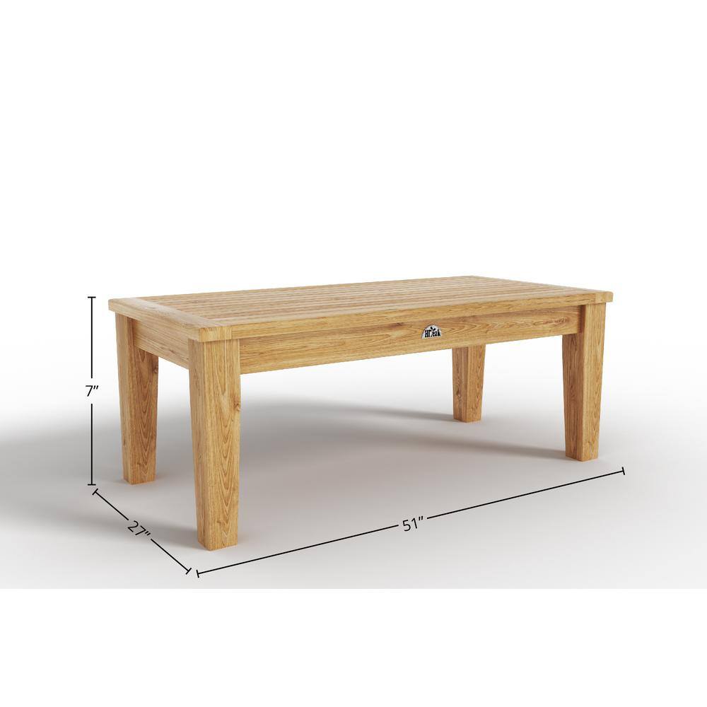 Adrien 4-Piece Teak Outdoor Patio Set with Navy Cushions