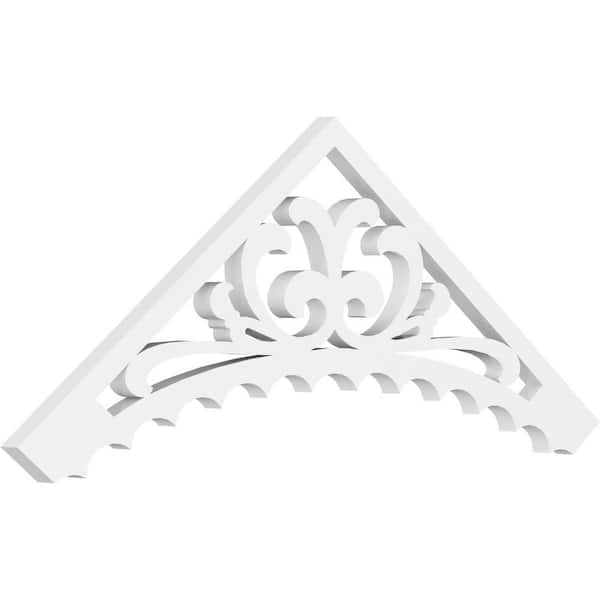 Ekena Millwork 1 in. x 36 in. x 13-1/2 in. (9/12) Pitch Genova Gable Pediment Architectural Grade PVC Moulding