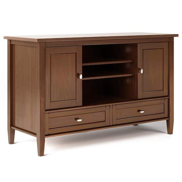 Brooklyn + Max Lexington 47 in. Russet Brown Wood TV Stand with 2 ...