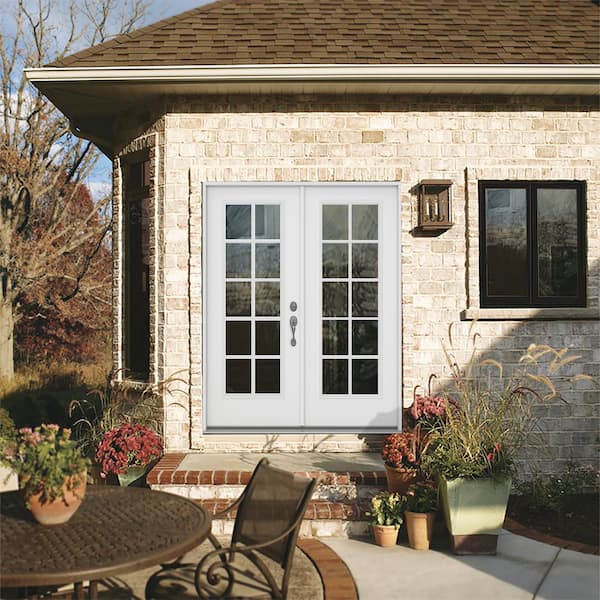 72 in. x 80 in. Left-Hand/Inswing Low-E 10 Lite Primed Steel Double Prehung Patio Door