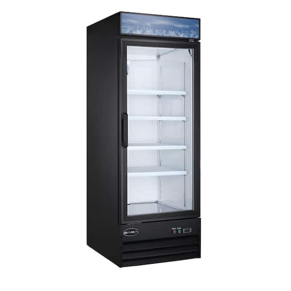 SABA 28 in. W 23 cu. ft. One Glass Door Commercial Merchandiser Refrigerator Reach In in Black