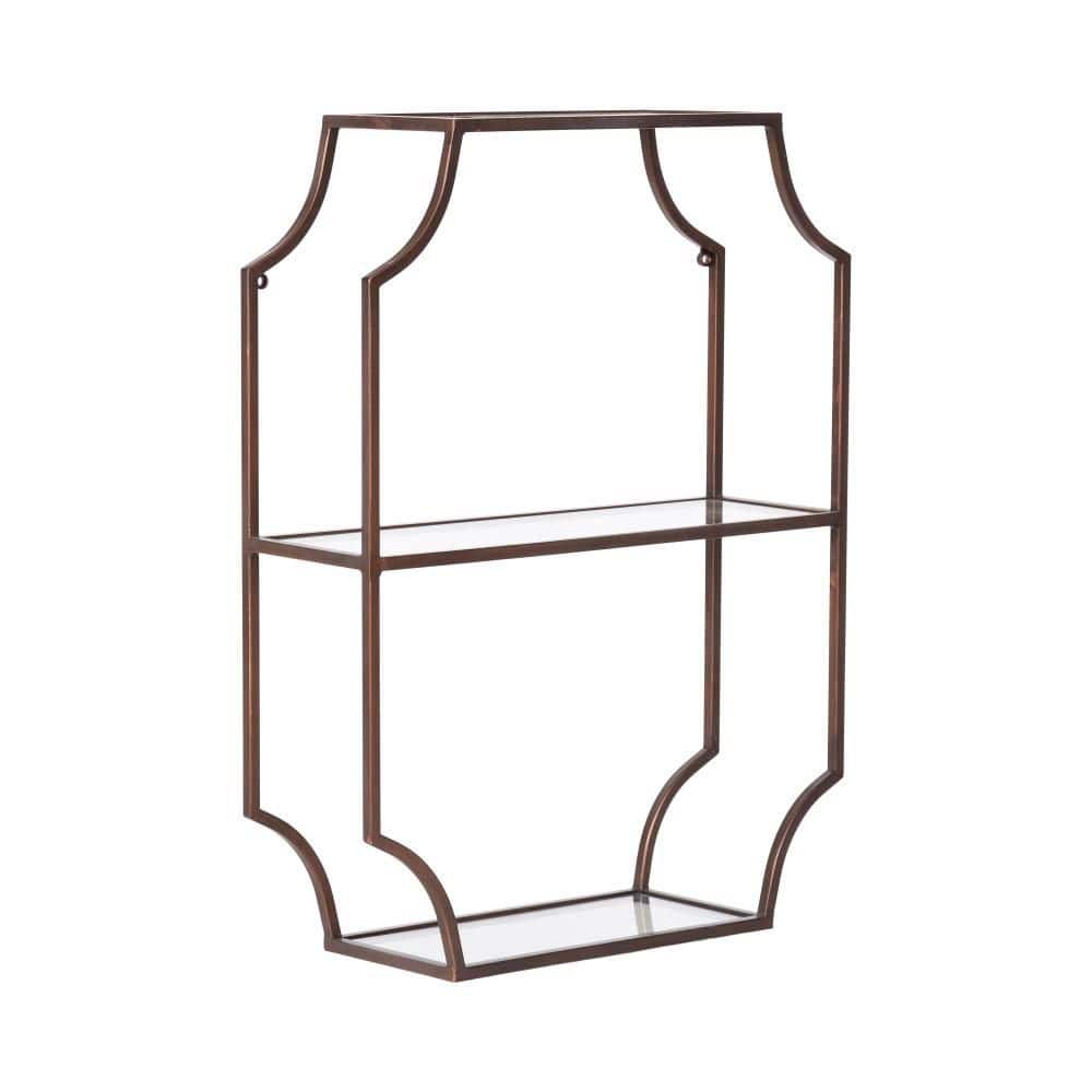 Ciel 18 in. W x 6 in. D Bronze Glass Decorative Wall Shelf