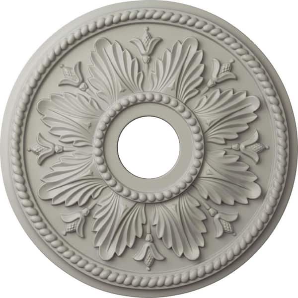 Ekena Millwork 2-3/4 in. x 18-1/8 in. x 18-1/8 in. Polyurethane Edinburgh Ceiling Medallion, Pot of Cream