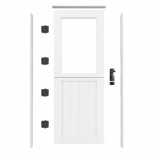 ARK DESIGN 30 in. x 80 in. Universal 1-Lite Clear Glass Primed White ...