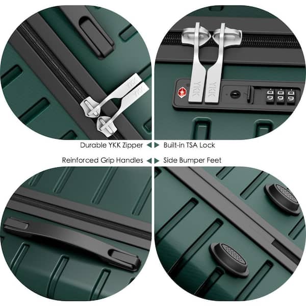 HAY gymhook ジムフック ダークグリーン dark green L HONGGE 3-Piece Dark Green Luggage Sets Hard Shell Luggage Sets