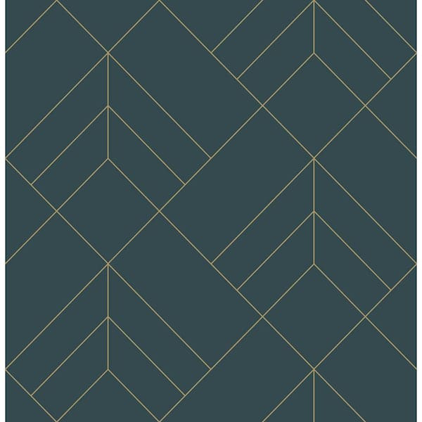 A-Street Prints Sander Slate Geometric Paper Glossy Non-Pasted Wallpaper Roll