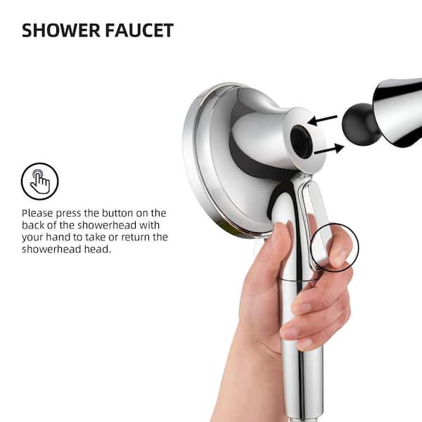 Zalerock 7-Spray Pattern 4.92 in. Wall Mount Handheld Shower Heads