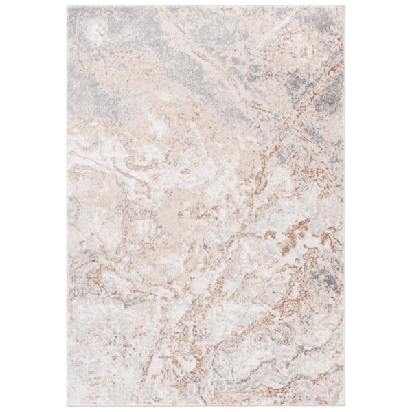 Aura 5 ft. x 7 ft. Beige/Gray Ivory Abstract Area Rug