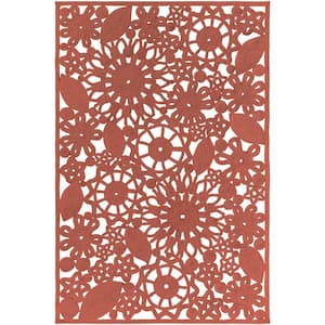 Cleome Bright Red 2 ft. x 3 ft. Indoor/Outdoor Area Rug