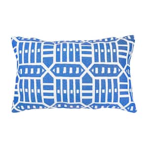 Roland Blue Lumbar Outdoor Accent Throw Pillow