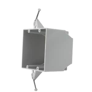New Work 2-Gang 32 cu. in. Nail-on Electrical Outlet Box and Switch Box with Wiring Clamps, Gray