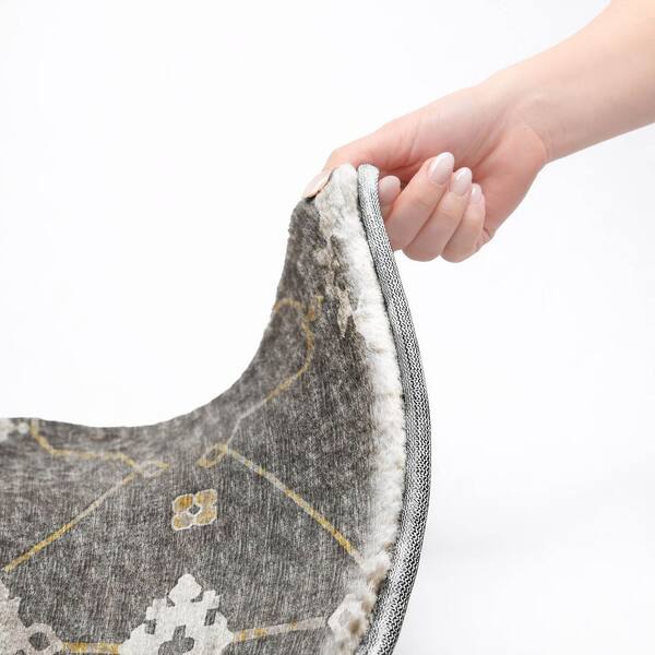 Dream Shag Premium Machine Washable Abstract ADS122 Gray 9 ft. x 12 ft. Area Rug