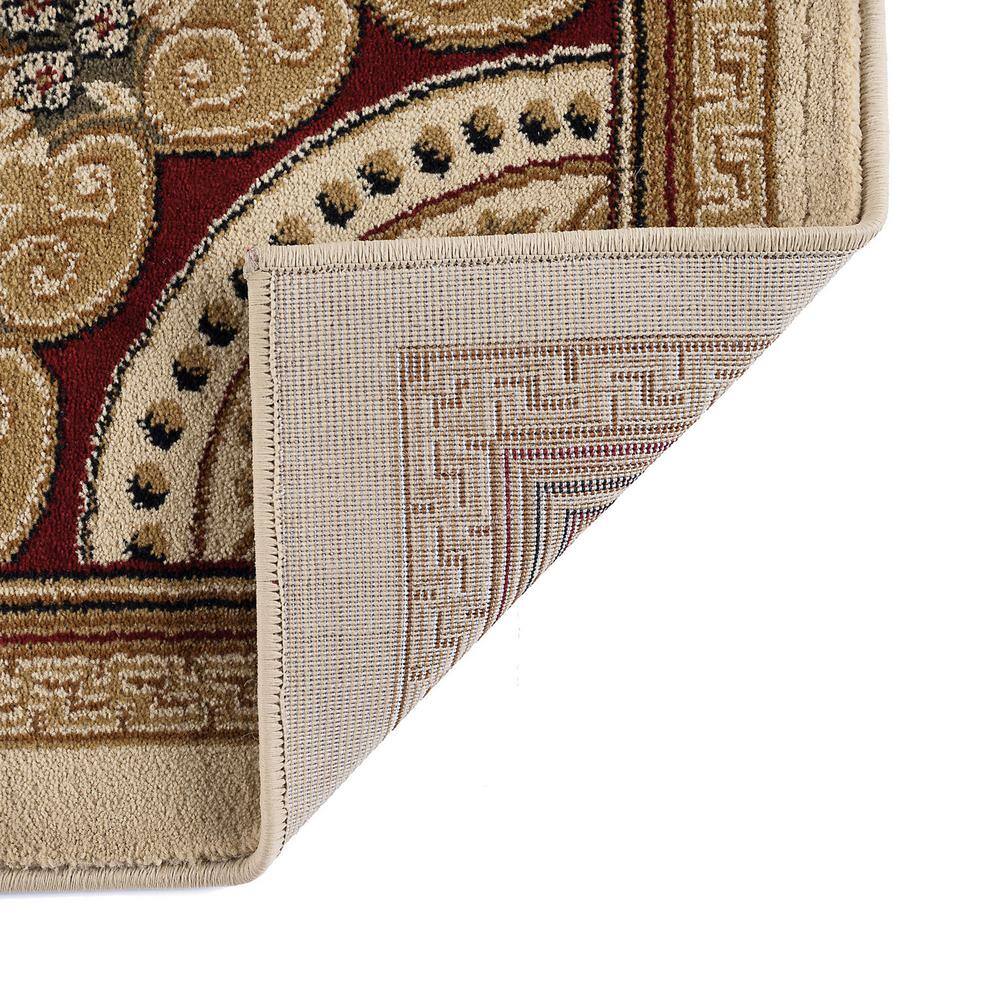 Ivory Rectangular Oriental Synthetic 5' x 7' Area Rug