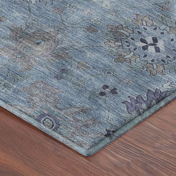 Mayfield Premium Machine Washable Abstract AMF2289 Denim 10 ft. x 14 ft. Area Rug