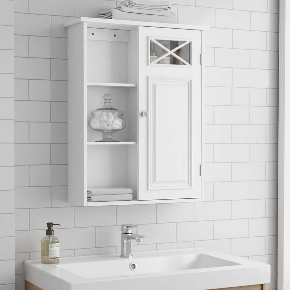 Johnston 20 in. W x 25 in. H x 7 in. D Bathroom Storage Wall Cabinet in White price history on PriceWatchPro