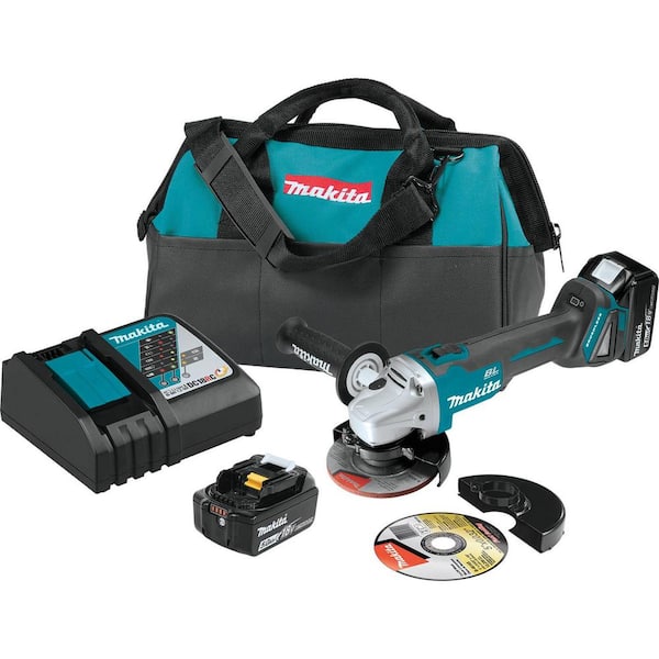 Makita 18V 5.0Ah LXT Lithium-Ion Brushless Cordless 4-1/2/5 in. Cut-Off/Angle Grinder Kit