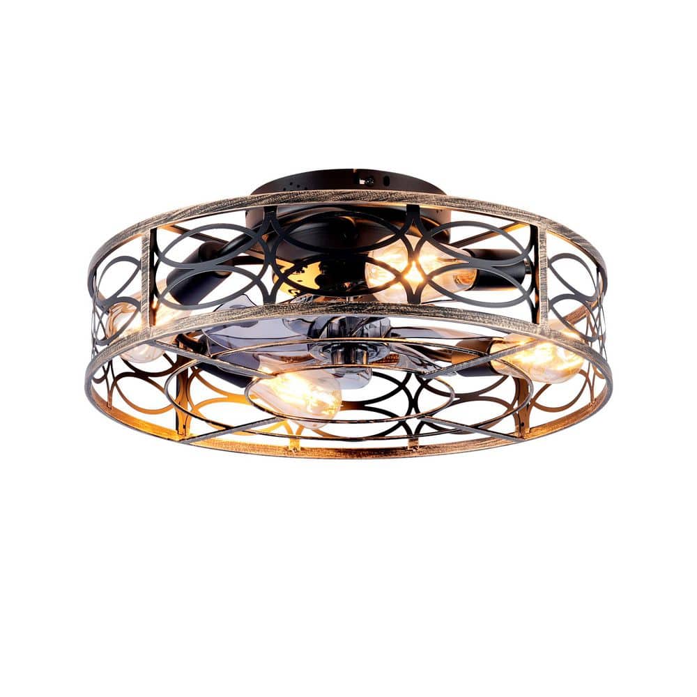 20in Black Flush Mount Standard Ceiling Fan with Lights 6 Speeds Reversible Motor and Remote, (Not Included Bulbs) price history on PriceWatchPro
