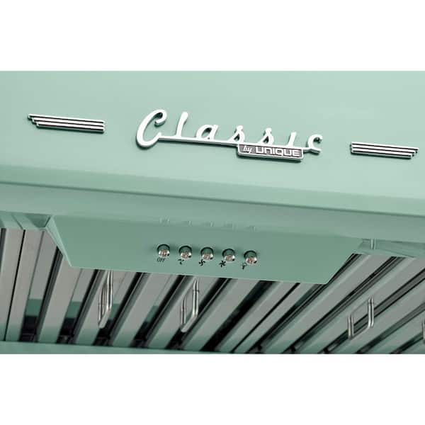 Unique Appliances Classic Retro 30 in. 700 CFM Ducted Under Cabinet Range  Hood with LED Lighting in Ocean Mist Turquoise UGP-30CR RH T - The Home  Depot