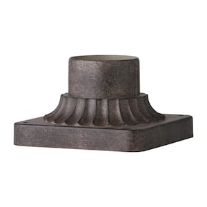 3 in. Weathered Chestnut Outdoor Die-Cast Aluminum Pier Mount Base