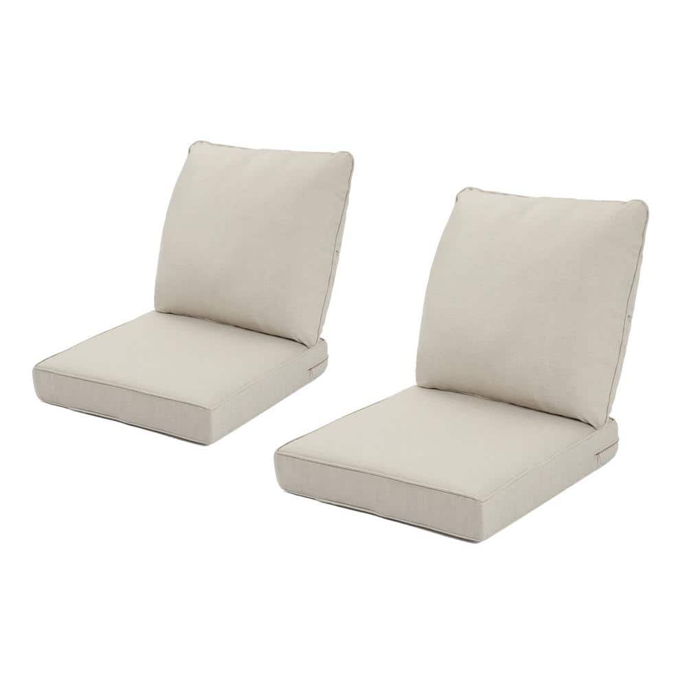 Beige Water-Resistant 24 x 24 Outdoor Deep Seating Lounge Chair Cushion (Se
