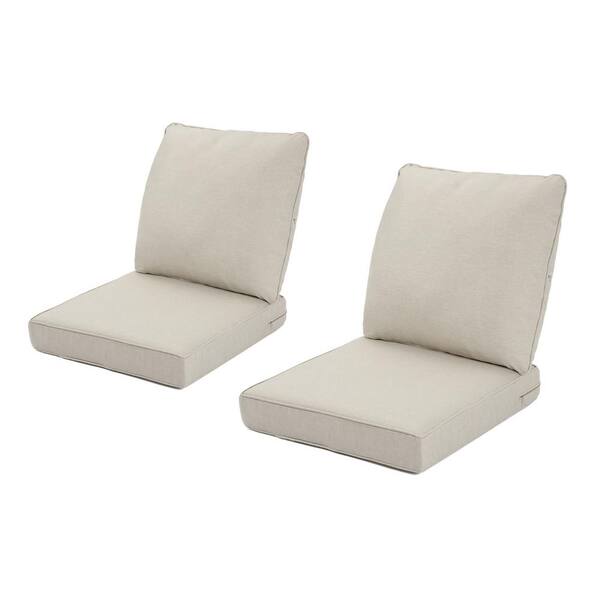 Unbranded Beige Water-Resistant 24 x 24 Outdoor Deep Seating Lounge Chair Cushion (Set of 4) (2 Back 2-Seater)